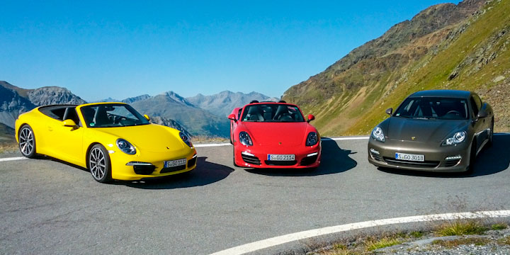 3 Porsche am Stilfser Joch